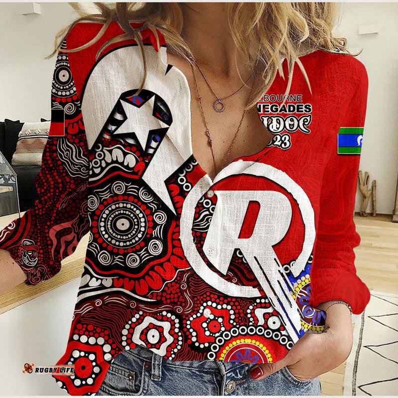 Melbourne Renegades Cricket Casual Shirt NAIDOC 2023 Patterns
