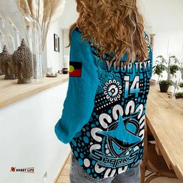 Custom Text And Number Sharks Rugby NAIDOC 2023 Women Casual Shirt For Our Elders Aboriginal