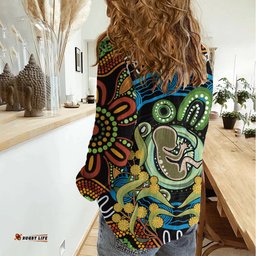 Baby in the Womb Women Casual Shirt Aboriginal Art Style