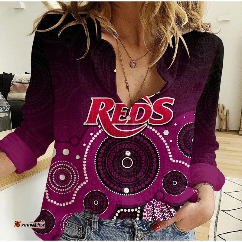 Custom Personalised And Number Super Rugby Queensland Reds Casual Shirt