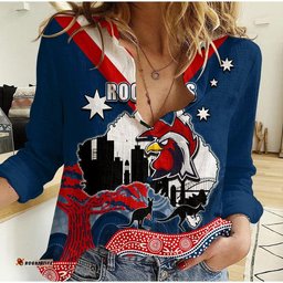 Roosters Rugby Casual Shirt Australia Day Style