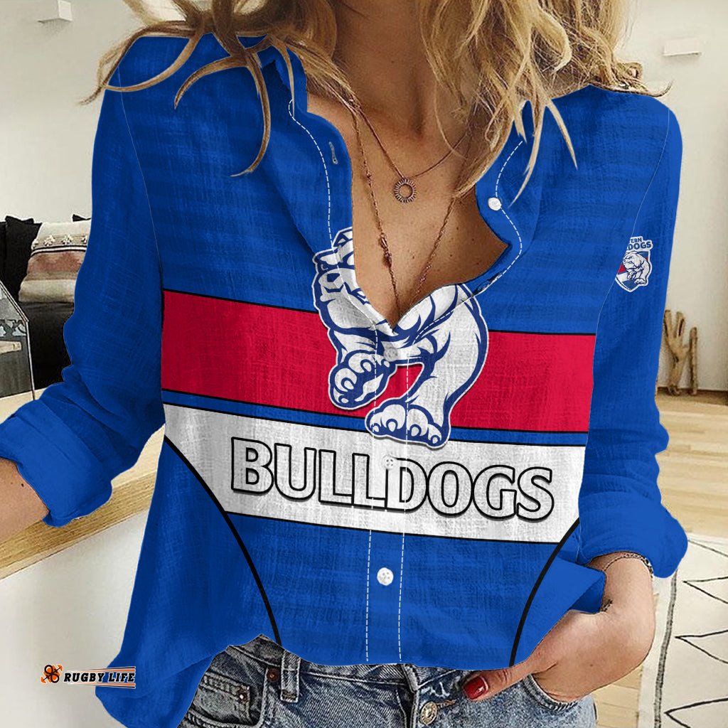 AFL Bulldogs Football Women Casual Shirt Simple Style 2023