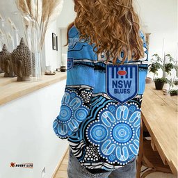 Blues Rugby Aboriginal Women Casual Shirt New South Wales State of Origin