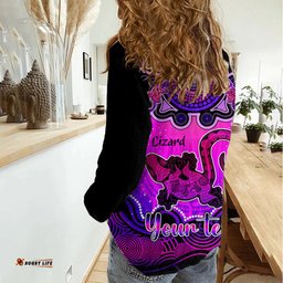 Personalised Australia Leo Lizard Zodiac Women Casual Shirt Auz Astrology Aboriginal - Magenta
