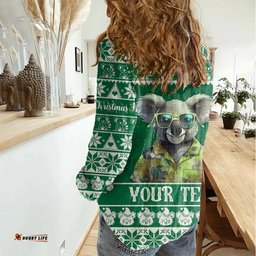 Personalised Australia Koala Christmas Women Casual Shirt Santa Koala Stay Cool