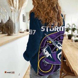 Storm Rugby Women Casual Shirt Est 1997 Indigenous Art