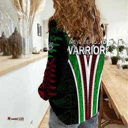 New Zealand Rugby Silver Fern Women Casual Shirt The Maori Warriors