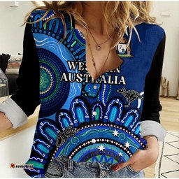 Custom Personalised Western Australia State Women Casual Shirt WA Aussie Indigenous Art