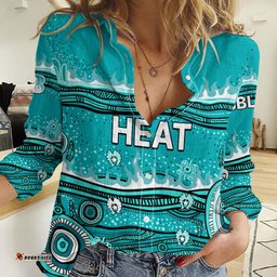 Custom Text And Number Australia Heat Cricket Women Casual Shirt Indigenous 2023