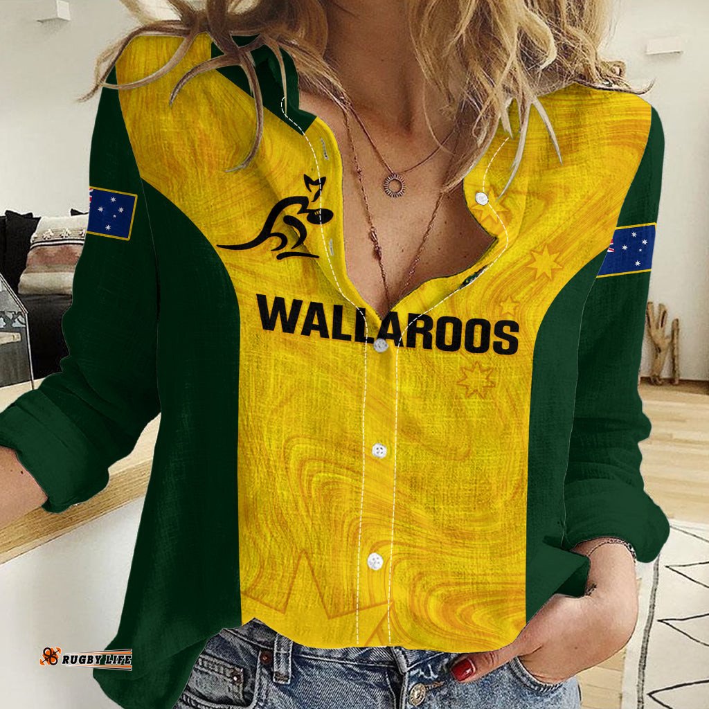 Australia Rugby Women Casual Shirt Go Wallaroos Pacific Simple Version 2023