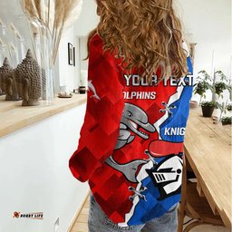 Personalised Dolphins and Knights Rugby Women Casual Shirt 2023 Sporty Version
