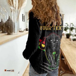 Personalised NRL Panthers Women Casual Shirt Premiers 2023 Three Peat Proud Of Our Boys Black