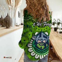 Raiders Rugby ANZAC Women Casual Shirt Camouflage Poppy