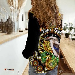Personalised Australian Astrology Women Casual Shirt Aboriginal Kookaburra Zodiac Sign