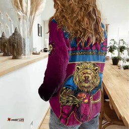 AFL Lions Champions 2023 Women Casual Shirt Proud Brisbane Aboriginal Vibe