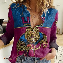 AFL Lions Champions 2023 Women Casual Shirt Proud Brisbane Aboriginal Vibe