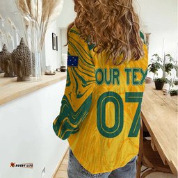 Personalised Aussie Matildas Women Casual Shirt 2023 Women World Cup Marble Patterns