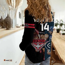 Custom Blues And Bombers Football Women Casual Shirt 2024 Together Sporty