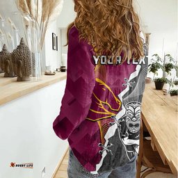 Personalised Warriors And Broncos Rugby Women Casual Shirt 2023 Together Sporty Style