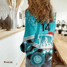 Custom Brisbane Heat Cricket Christmas Women Casual Shirt Merry Xmas 2023 Indigenous Art