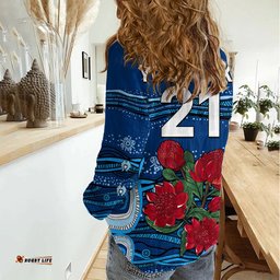Custom Text And Number NSW Waratahs Rugby Women Casual Shirt Aboriginal Indigenous