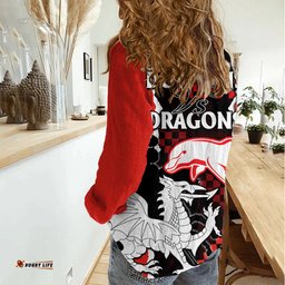 NRL Combine Dolphins and Dragons Women Casual Shirt Sporty Style