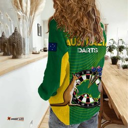 Australia Darts National Color Mix Kangaroo And Emu Women Casual Shirt