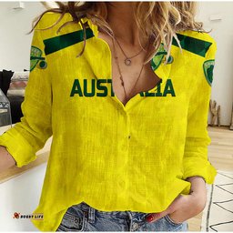 Custom Personalised Australia Cricket Women Casual Shirt Aussie Unique - Yellow