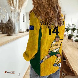Custom Australia Soccer Women Casual Shirt Sam Kerr Matildas Proud 2023 World Cup Yellow