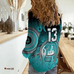 Custom Text and Number Brisbane Heat Women Casual Shirt Aboriginal Sunshine