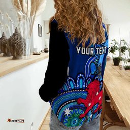 Custom Personalised Tasmania State Women Casual Shirt Australian Indigenous Art