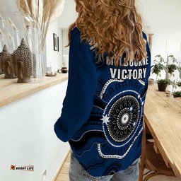 Melbourne Victory Football Women Casual Shirt Indigenous Style