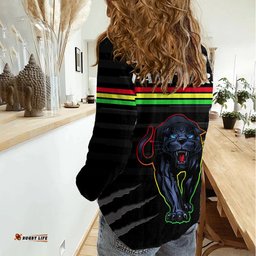 Penrith Panthers Rugby 2023 Women Casual Shirt The Riff Est 1966 Black Sporty