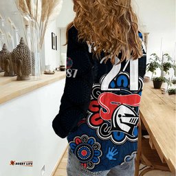 Custom Personalised NRL Newcastle Knights Rugby Novocastrians 1987 Aboriginal Women Casual Shirt