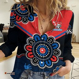 Custom Personalised NRL Newcastle Knights Rugby Novocastrians 1987 Aboriginal Women Casual Shirt