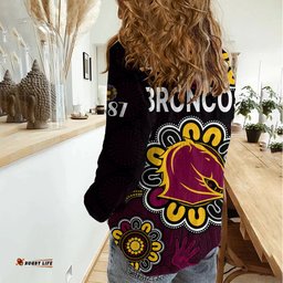 NRL Brisbane Broncos Rugby 1987 Aboriginal Women Casual Shirt