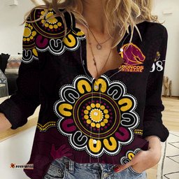 NRL Brisbane Broncos Rugby 1987 Aboriginal Women Casual Shirt