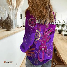 NAIDOC 2022 Week Women Casual Shirt Lizard Aboriginal Style