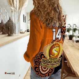 Custom Text And Number Perth Scorchers Cricket Women Casual Shirt We Are The Champions Aboriginal