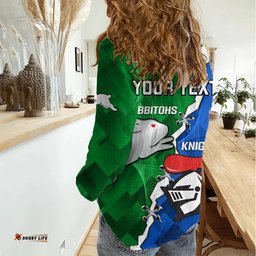Personalised Knights and Rabbitohs Rugby Women Casual Shirt 2023 Sporty Version