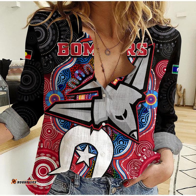 Bombers Football NAIDOC Week Women Casual Shirt Indigenous
