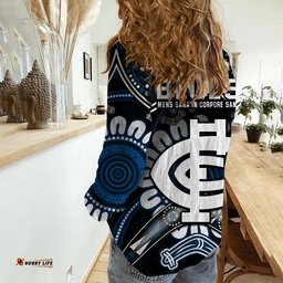 Blues Football Women Casual Shirt Boomerang Indigenous Dots