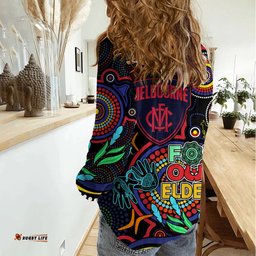 Demons Football Aboriginal Art Women Casual Shirt NAIDOC Indigenous Tribal