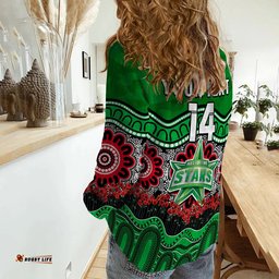 Custom Text And Number Stars Cricket ANZAC Women Casual Shirt Melbourne Poppy Aboriginal Camouflage