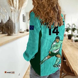 Custom Australia Soccer Women Casual Shirt Sam Kerr Matildas Proud 2023 World Cup Turquoise