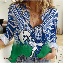 Warriors Rugby NAIDOC 2023 Women Casual Shirt New Zealand Tiki For Our Elders