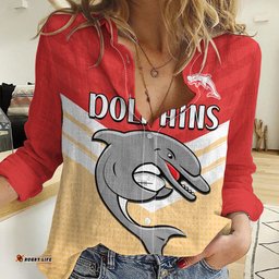 Redcliffe Dolphins Rugby Women Casual Shirt Simple Style