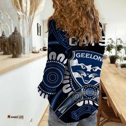 Cats Football Women Casual Shirt Boomerang Indigenous Dots