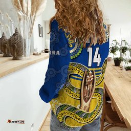 Custom Text And Number Eels Rugby Women Casual Shirt Parra 2022 Indigenous Proud Premiers