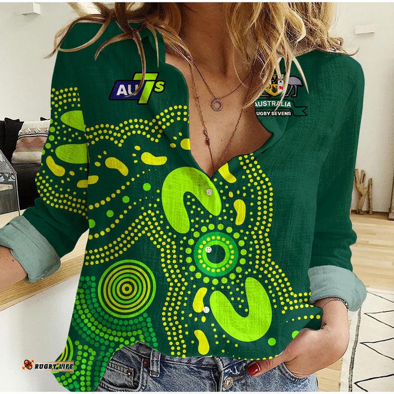 Australia Rugby Sevens Women Casual Shirt Aboriginal